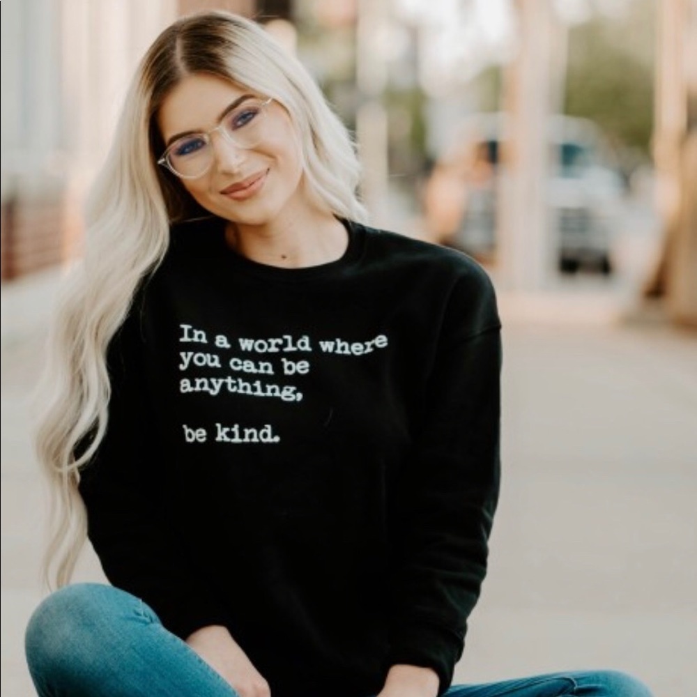 NEW Kind Sweatshirt Black Graphic Womens S-5X
